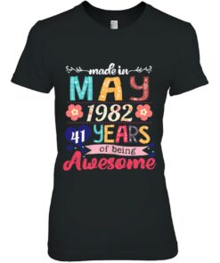 Womens Made In May 1982 41 Years Being Awesome 41St Birthday 2