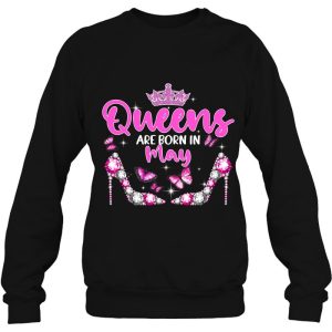 Womens Queens Are Born In May Happy Birthday High Heel 4