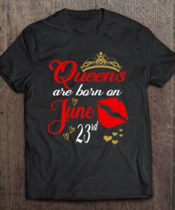 Womens Red Lips Queens Are Born On June 23Rd Cancer Birthday Girl 1