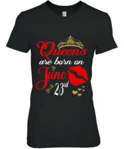 Womens Red Lips Queens Are Born On June 23Rd Cancer Birthday Girl 2