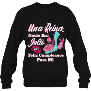 Womens Una Reina Nacio En Julio Feliz Cumpleanos Para Mi V Neck 4