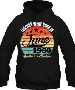 Womens Vintage 42Nd Birthday Legends Were Born In June 1980 Retro 3