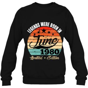 Womens Vintage 42Nd Birthday Legends Were Born In June 1980 Retro 4