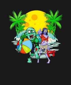 Zombie beach party shirt 2