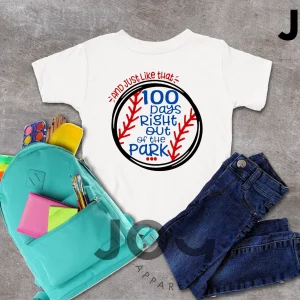 100 Days Of School Baseball Celebration Gift Shirt