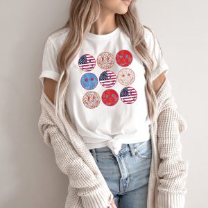 American Smiley Face Independence Day Patriotic 4th Of July Shirt