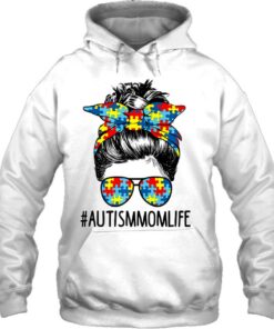 Autism Awareness Autism Mom Life Messy Hair Bun Mothers Day Premium 3