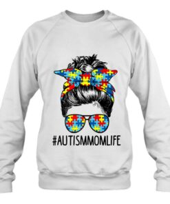 Autism Awareness Autism Mom Life Messy Hair Bun Mothers Day Premium 4