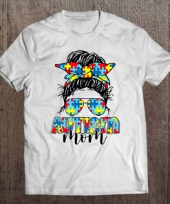 Autism Awareness Autism Mom Messy Bun Sunglasses Bandana 1