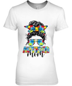 Autism Awareness Autism Mom Messy Bun Sunglasses Bandana 2