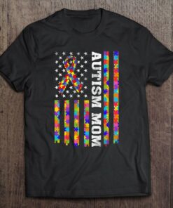 Autism Awareness Autism Mom Vintage American Flag Gift 1