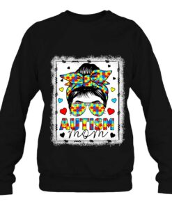 Autism Awareness Mom Life Messy Bun Bleached Mothers Day 4