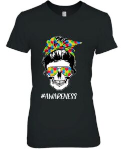 Autism Awareness Mom Life Skull Autism Mom Mama Womens 2