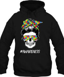 Autism Awareness Mom Life Skull Autism Mom Mama Womens 3