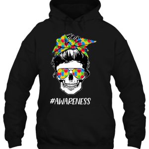 Autism Awareness Mom Life Skull Autism Mom Mama Womens 3