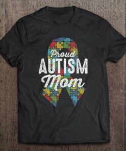 Autism Awareness Proud Autism Mom Ribbon Puzzle Mothers Day 1