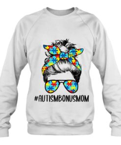 Autism Bonus Mom Life Messy Bun Glasses Bandana Mother'S Day 4