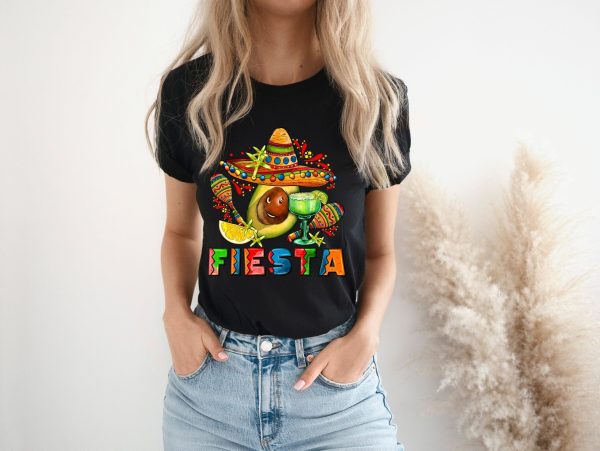 Cinco De Mayo Fiesta With Avocado And Sombrero Shirt