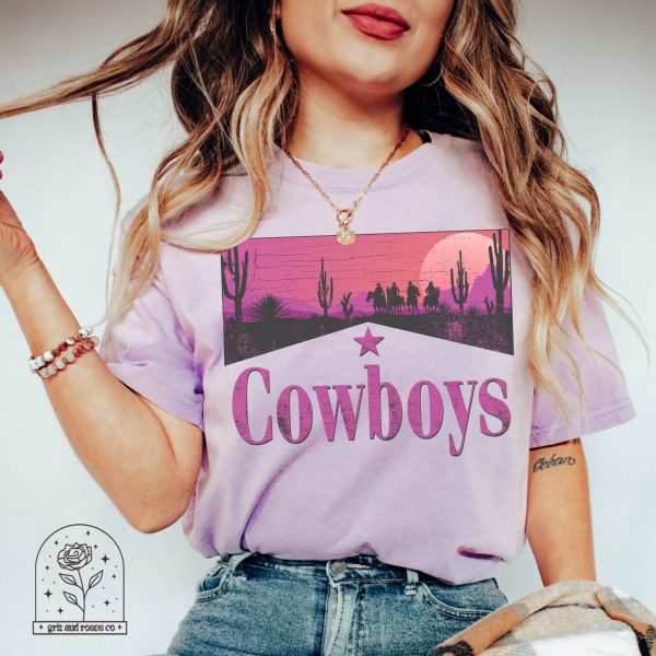 Cowgirl Western Distressed Retro Cowboy T Shirt