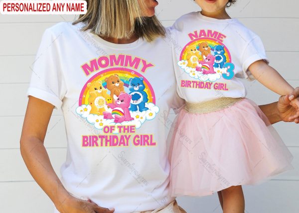 Custom Care Bears Family Matching Birthday Party Shirt