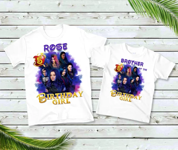 Custom Descendants 3 Family Birthday Shirt