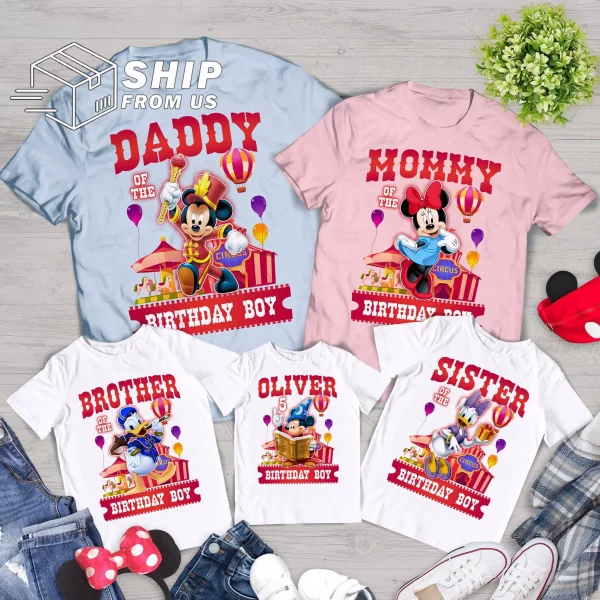 Custom Disney Mickey Minnie Circus Birthday Shirt