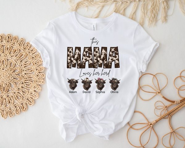 Custom Kids Name Mom Farmer Mama Mothers Day Shirt