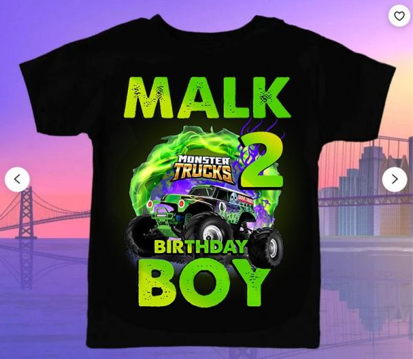 Custom Monster Truck Birthday Family Shirt