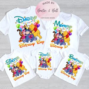 Custom Name Pooh Bear Birthday Boygirl Shirt