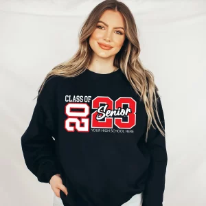 Custom Senior 2023 Your High School Name Graduate Team Sweatshirt Shirt