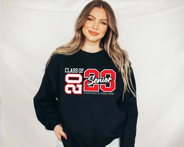 Custom Senior 2023 Your High School Name Graduate Team Sweatshirt Shirt