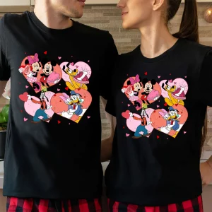 Disney Mickey And Friends Valentine’s Day Matching Tee Sweatshirt