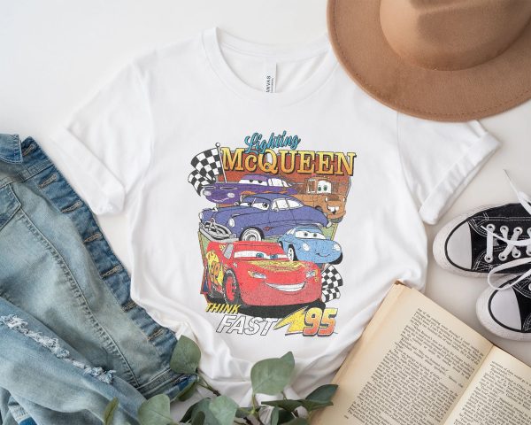 Disney Pixar Cars Lightning McQueen Palm Tree Sunset T-Shirt