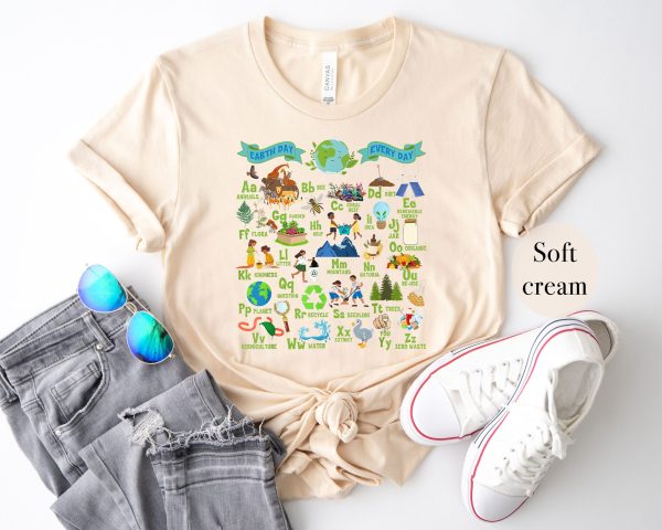 Earth Day Alphabet T Shirt For Teacher