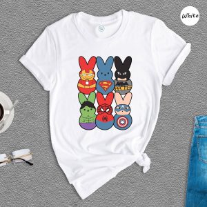 Easter Peeps Superheroes Movie Characters Bunny Shirt