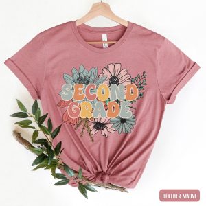 Elementary School Floral 2nd Grade Teacher Shirt