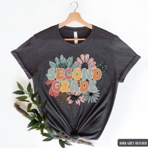 Elementary School Floral 2nd Grade Teacher Shirt 3