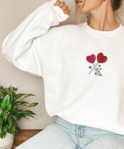 Embroidered Valentines Day Love Sweatshirt Shirt 1