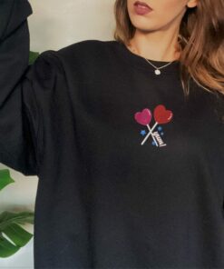 Embroidered Valentine's Day Love Sweatshirt Shirt 1 Embroidered Valentines Day Love Sweatshirt Shirt 2