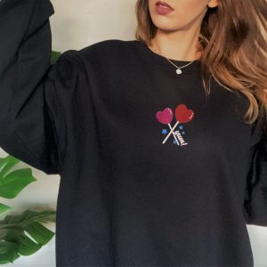 Embroidered Valentines Day Love Sweatshirt Shirt 2