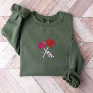 Embroidered Valentines Day Love Sweatshirt Shirt 4