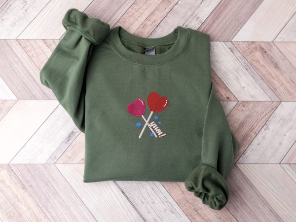 Embroidered Valentine’s Day Love Sweatshirt Shirt