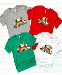 Family Matching Hello Cat And Friends Rainbow Shirt 3 Family Matching Hello Cat And Friends Rainbow Shirt 4