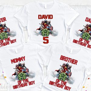 Family Matching Superheroes Avengers Birthday Shirt