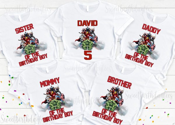 Family Matching Superheroes Avengers Birthday Shirt