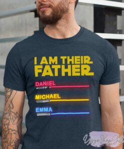 Father Personalized I Am Their Star Wars Daddy Lightsabers Shirt 1 Father Personalized I Am Their Star Wars Daddy Lightsabers Shirt 2