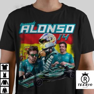 Fernando Alonso Aston Martin F1 Team 90s Formula One T-Shirt