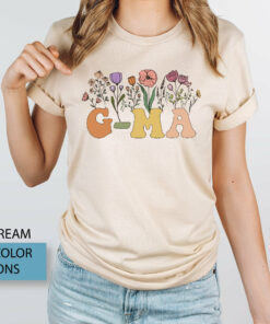 Floral Gma Mothers Day Gift Grandmother Shirt 1