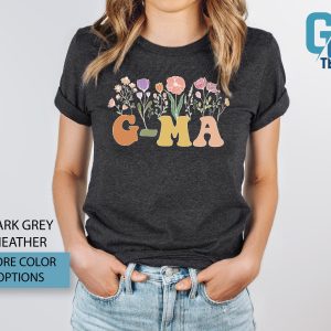 Floral Gma Mothers Day Gift Grandmother Shirt