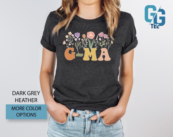 Floral Gma Mothers Day Gift Grandmother Shirt